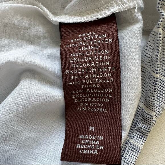 Knox Rose Dress Blue White Stripe Embroidered Shirt Sleeve Boho Shift Medium NEW - Picture 11 of 12